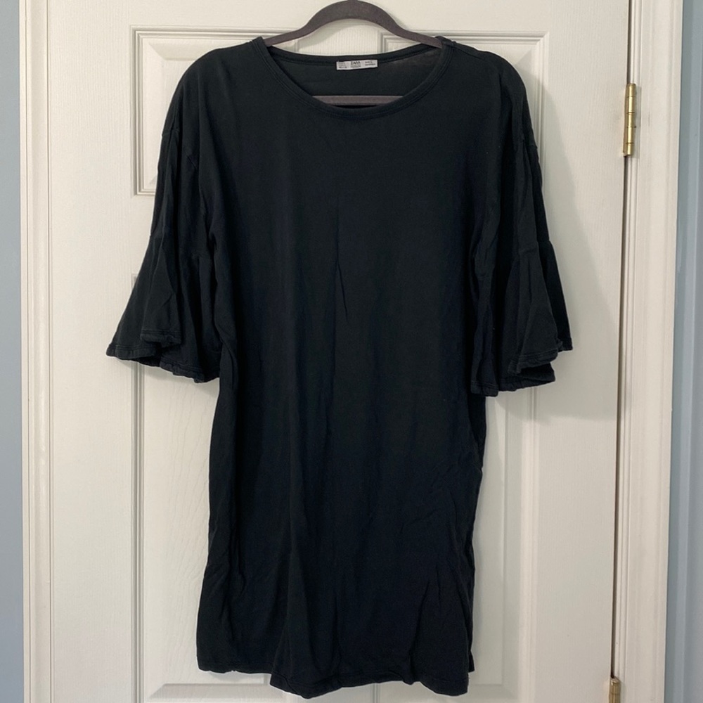Zara Cotton Shirt Dress, Black, Women’s Size S